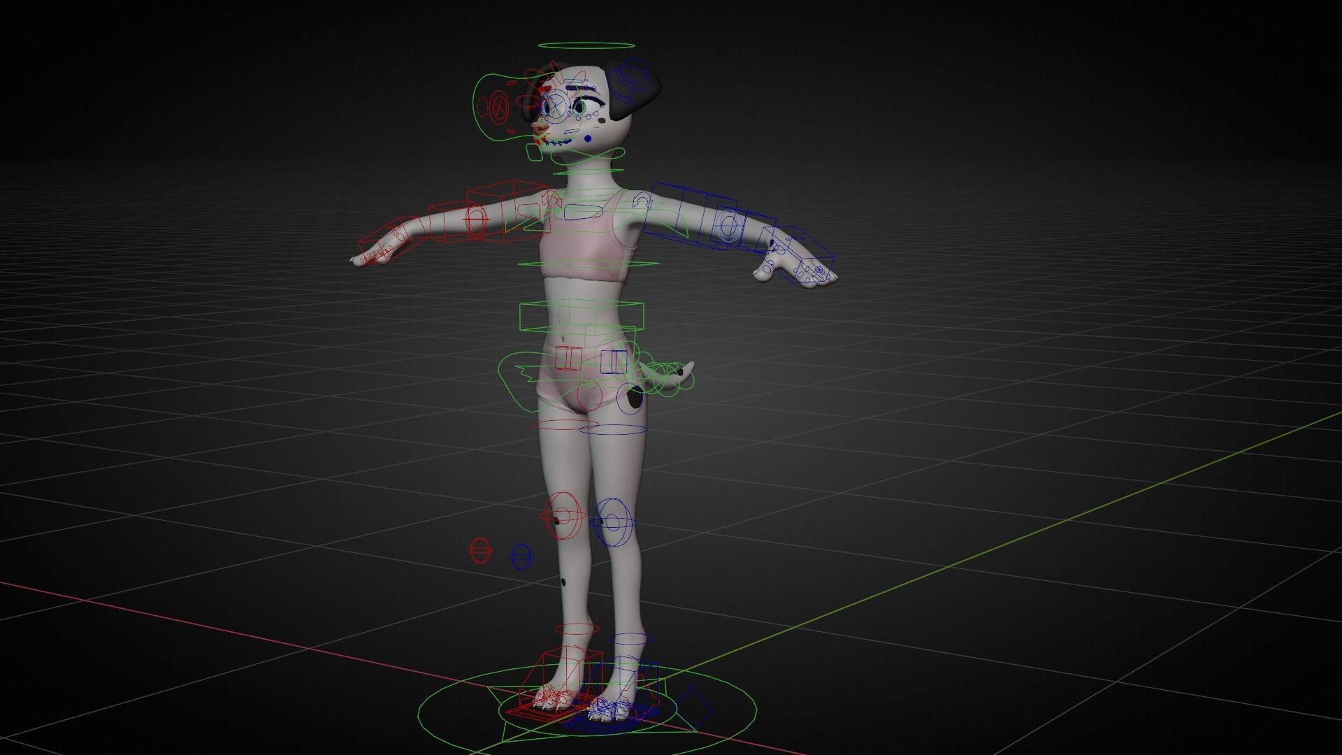 Asha Anthro Dalmatian  Low-poly 3D model_5