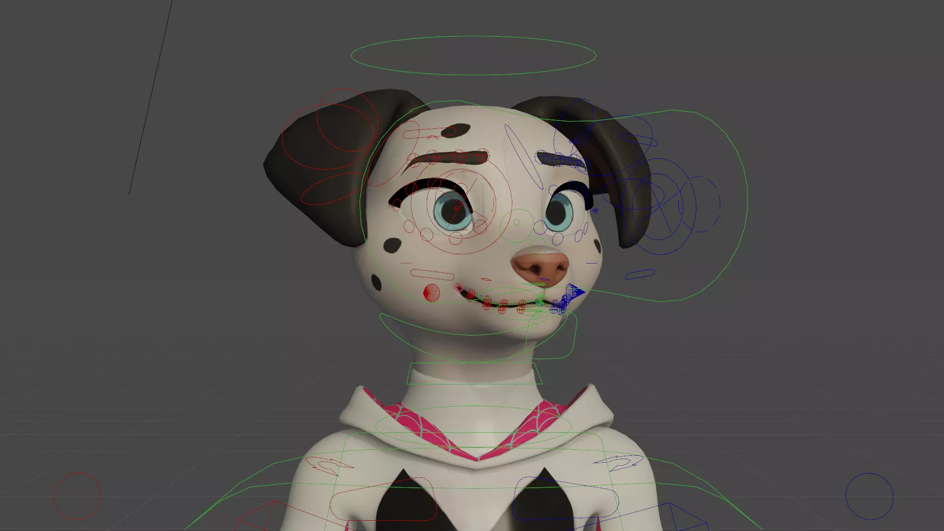 Asha Anthro Dalmatian  Low-poly 3D model_0