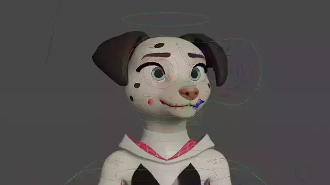 Asha Anthro Dalmatian  Low-poly 3D model