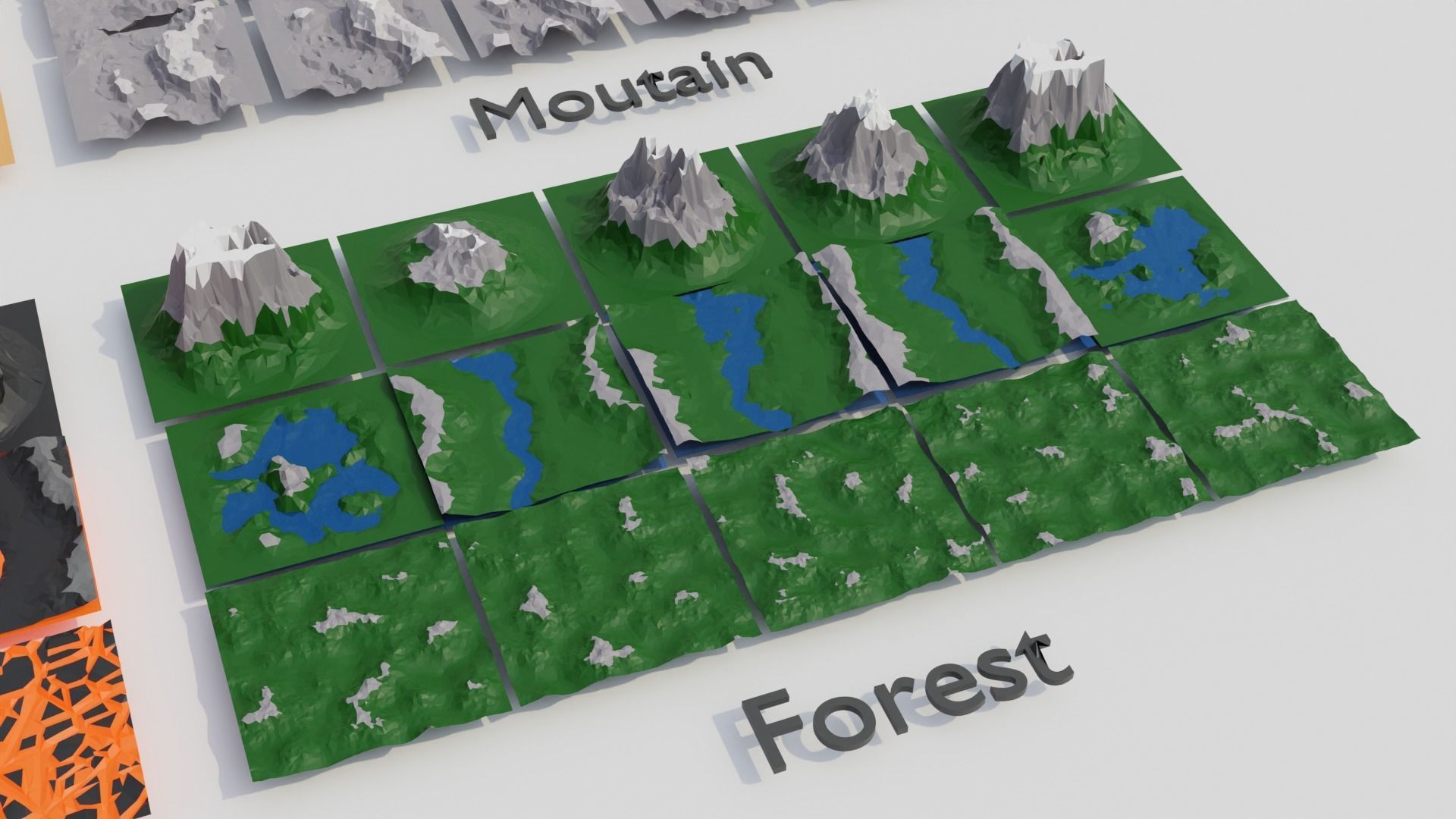 200 low poly terrain Low-poly 3D model_2