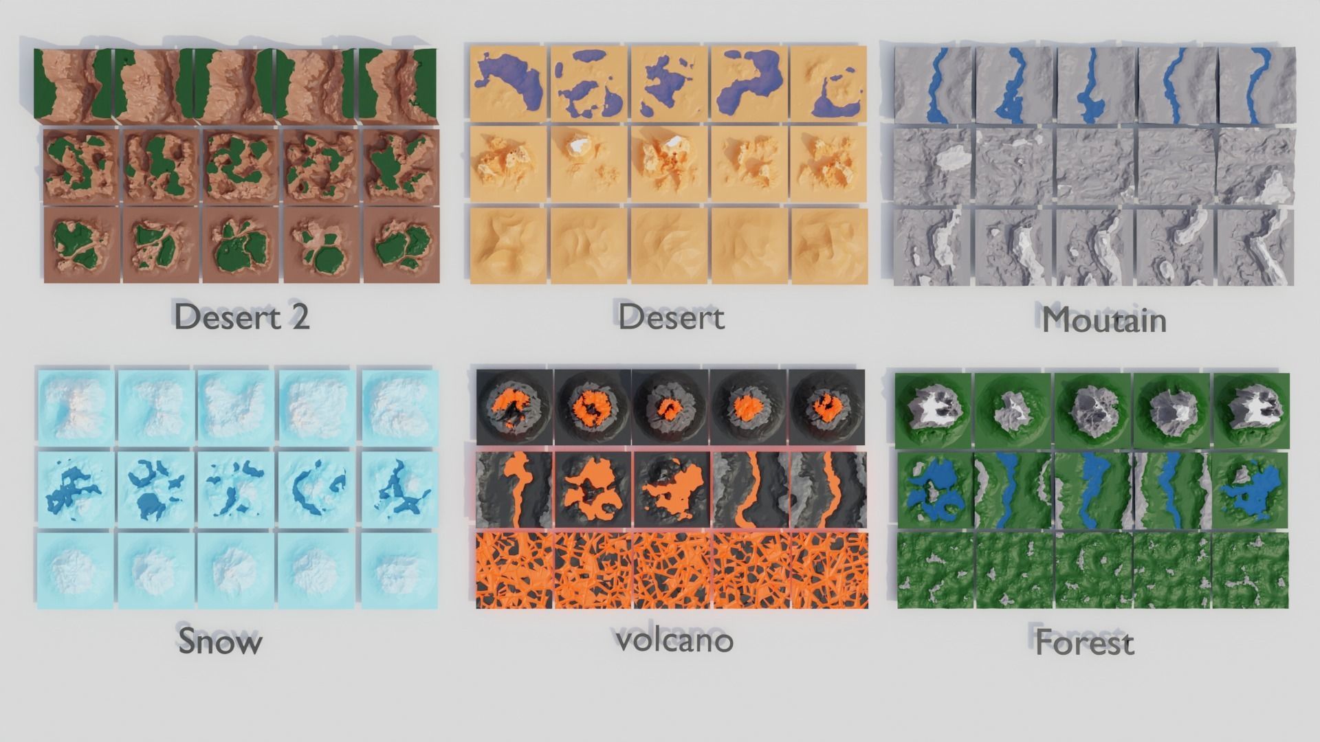 200 low poly terrain Low-poly 3D model_6