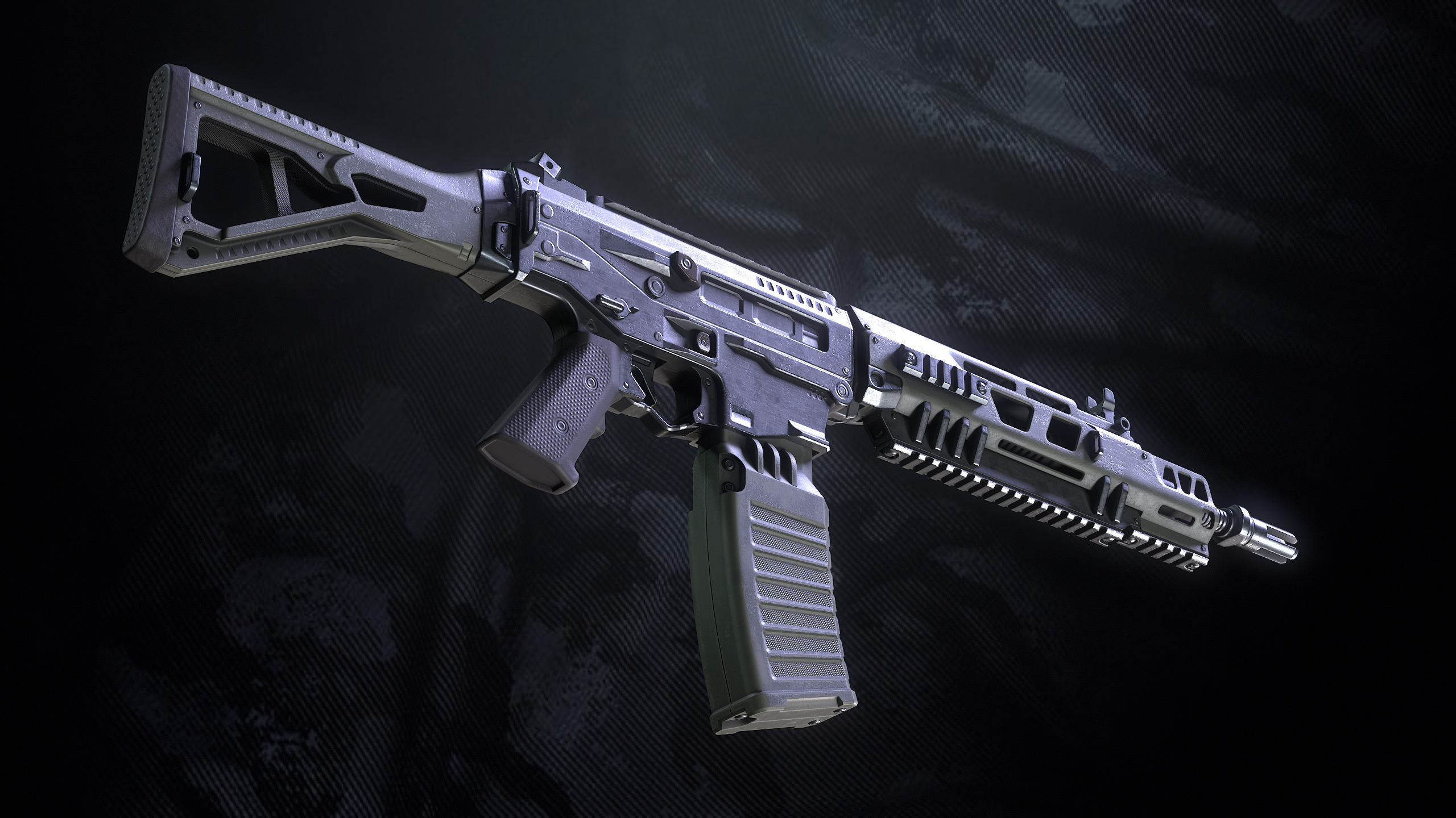 Heat 772 Assault Rifle With Hands and weapon case Low-poly 3D model_13