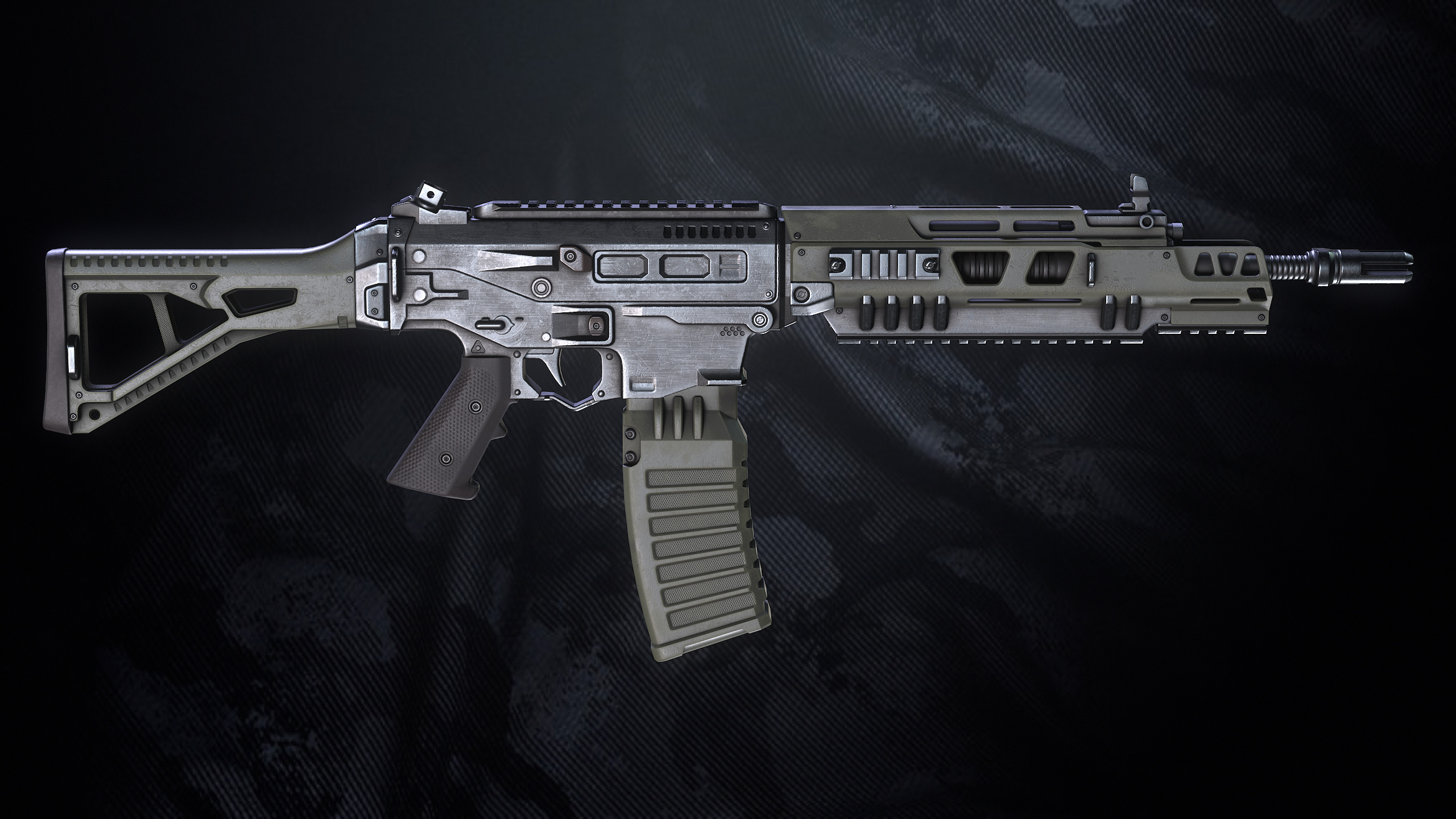 Heat 772 Assault Rifle With Hands and weapon case Low-poly 3D model_9