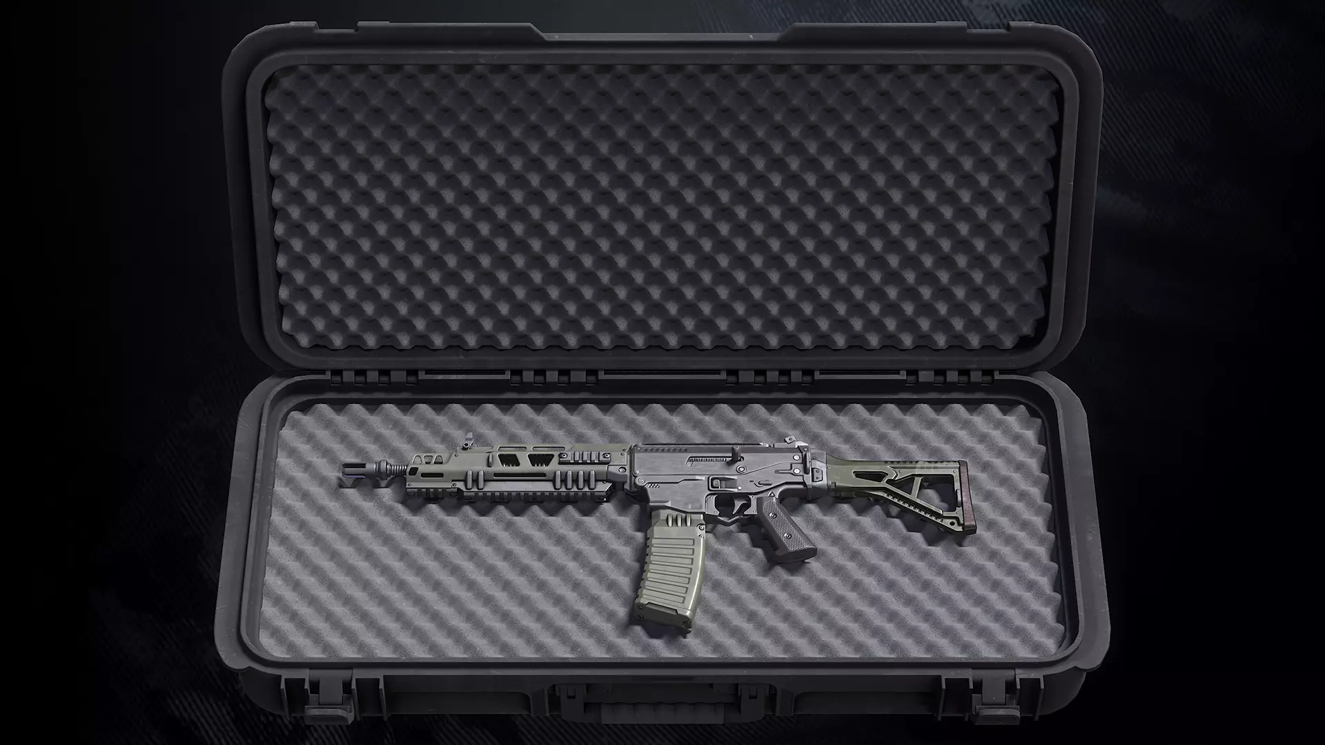 Heat 772 Assault Rifle With Hands and weapon case Low-poly 3D model_0