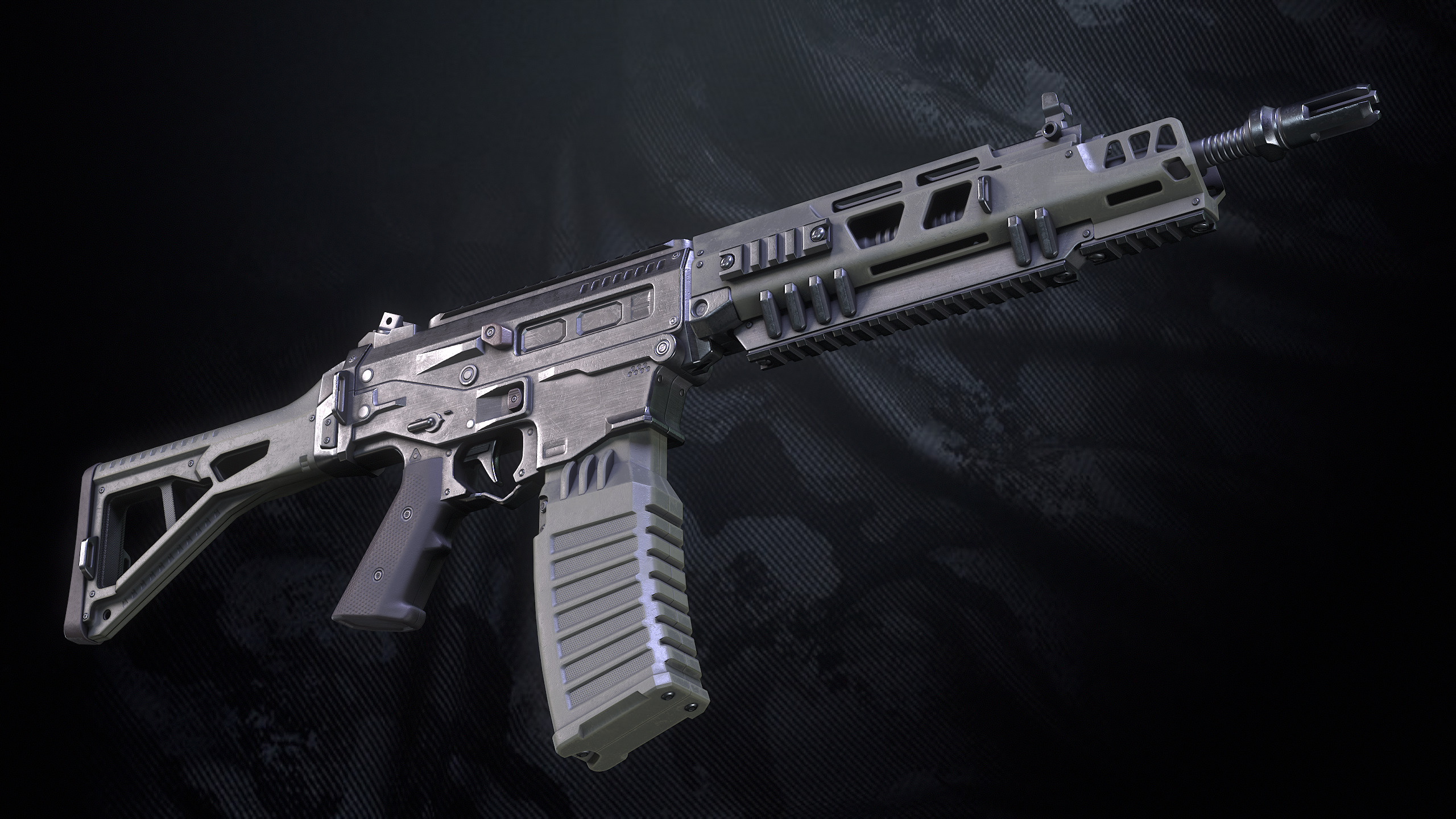 Heat 772 Assault Rifle With Hands and weapon case Low-poly 3D model_15