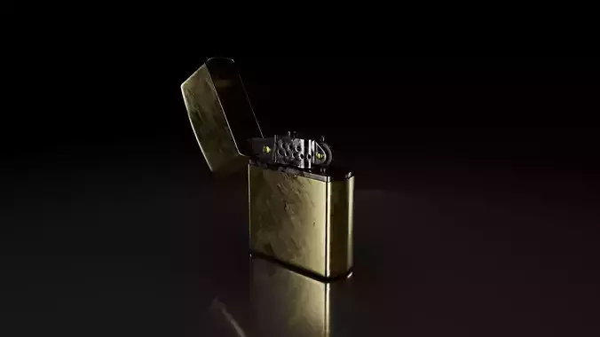 high poly pocket zippo lighter 3D model