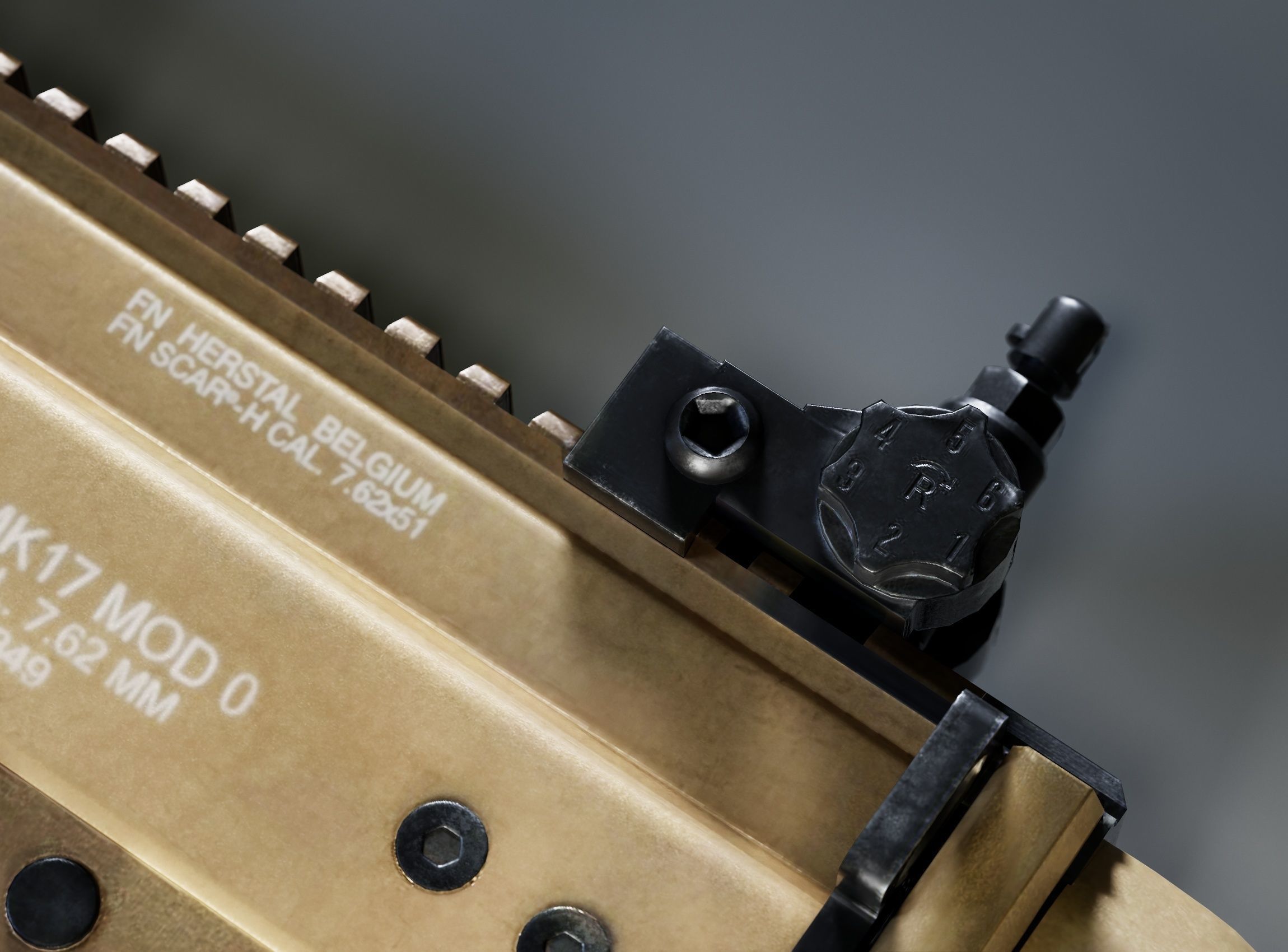 SCAR H Gun Beret Helmet Collection Low-poly 3D model_3