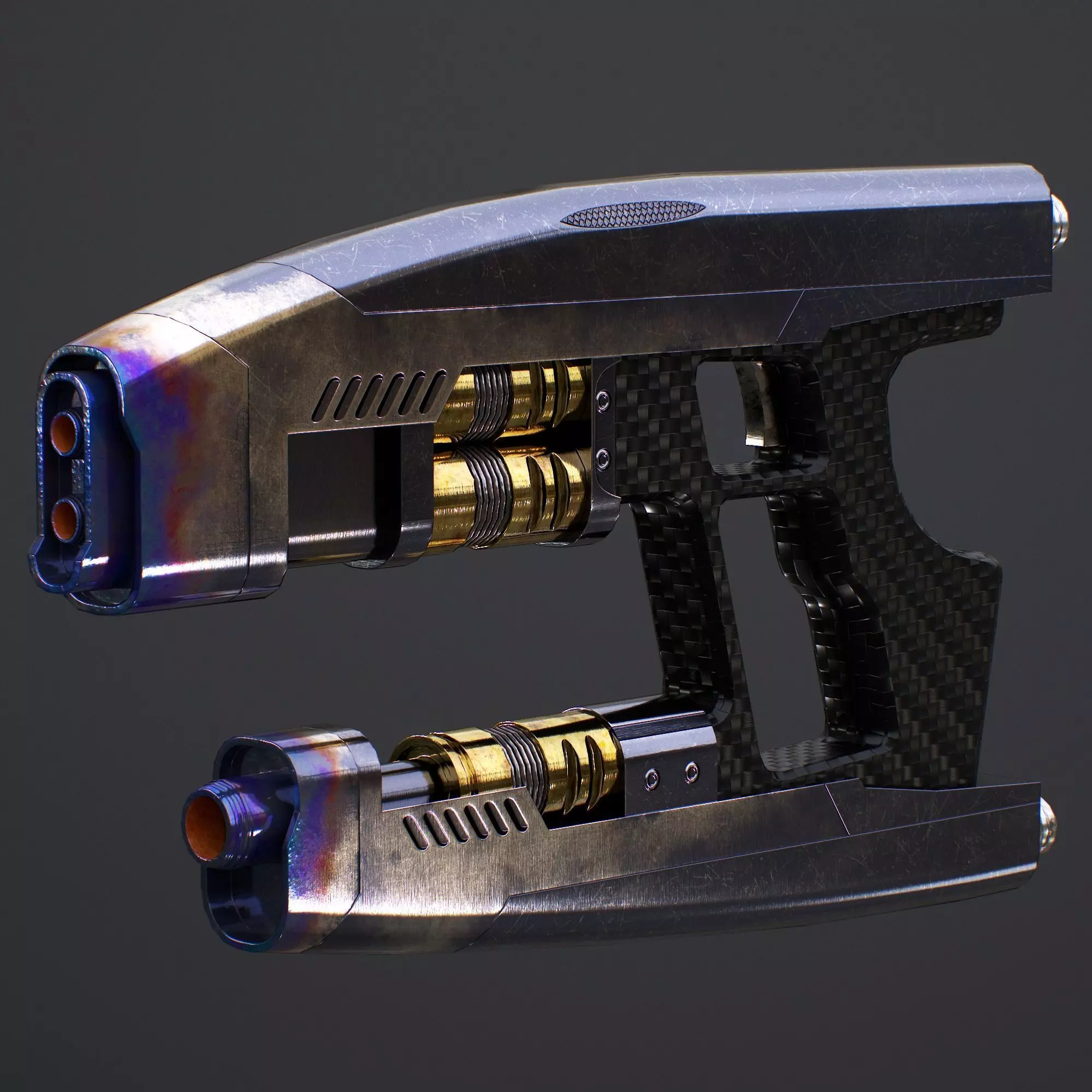 Star Lord Gun Low-poly 3D model_0