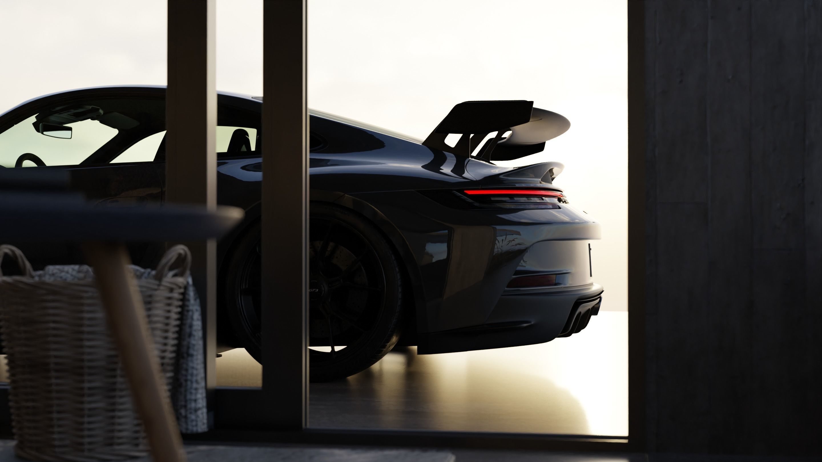 Automotive Villa Render Scene 3D Blender File Textured 3D model_2