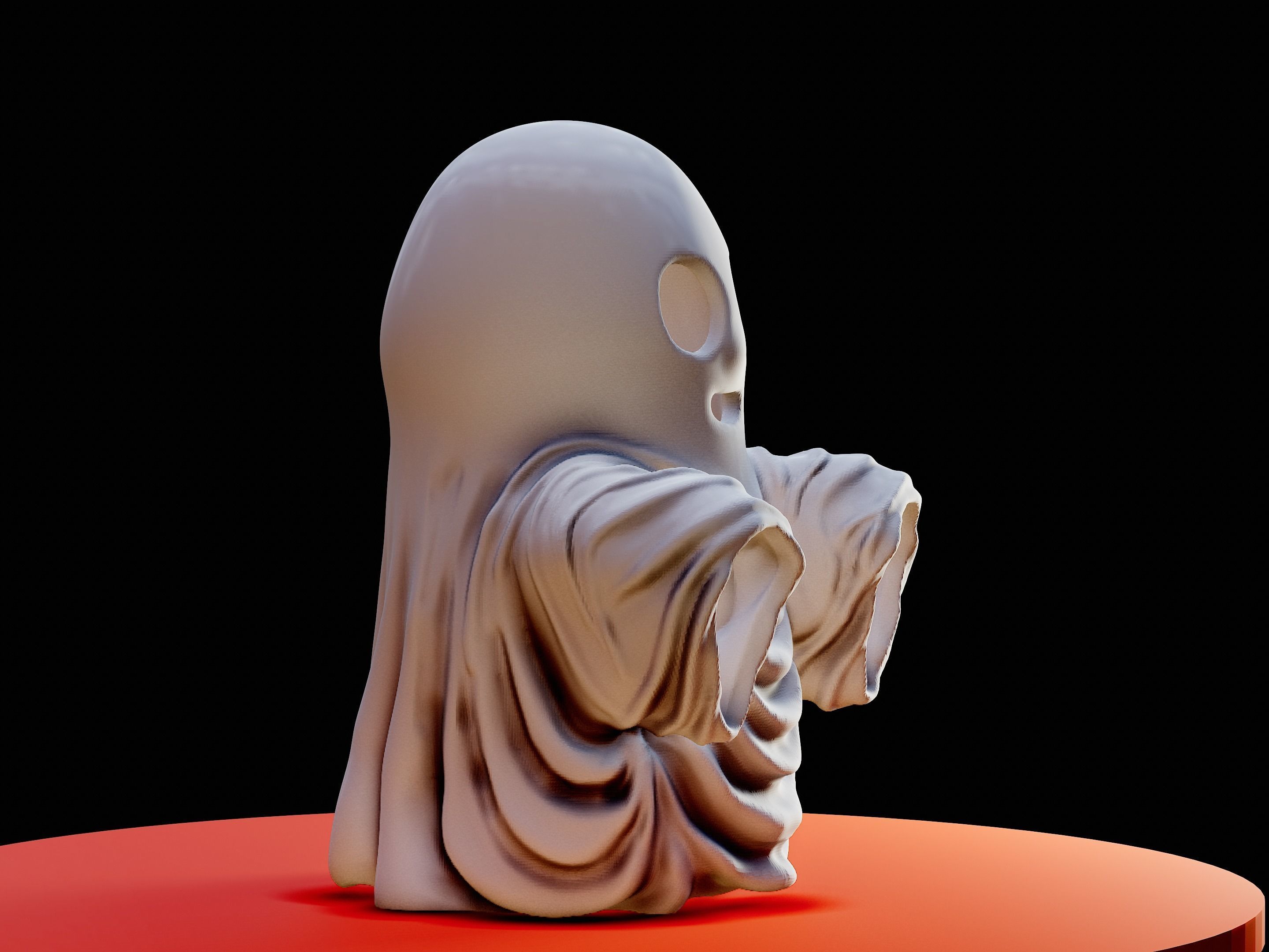 Happy Face Ghost 01 3D print model_3