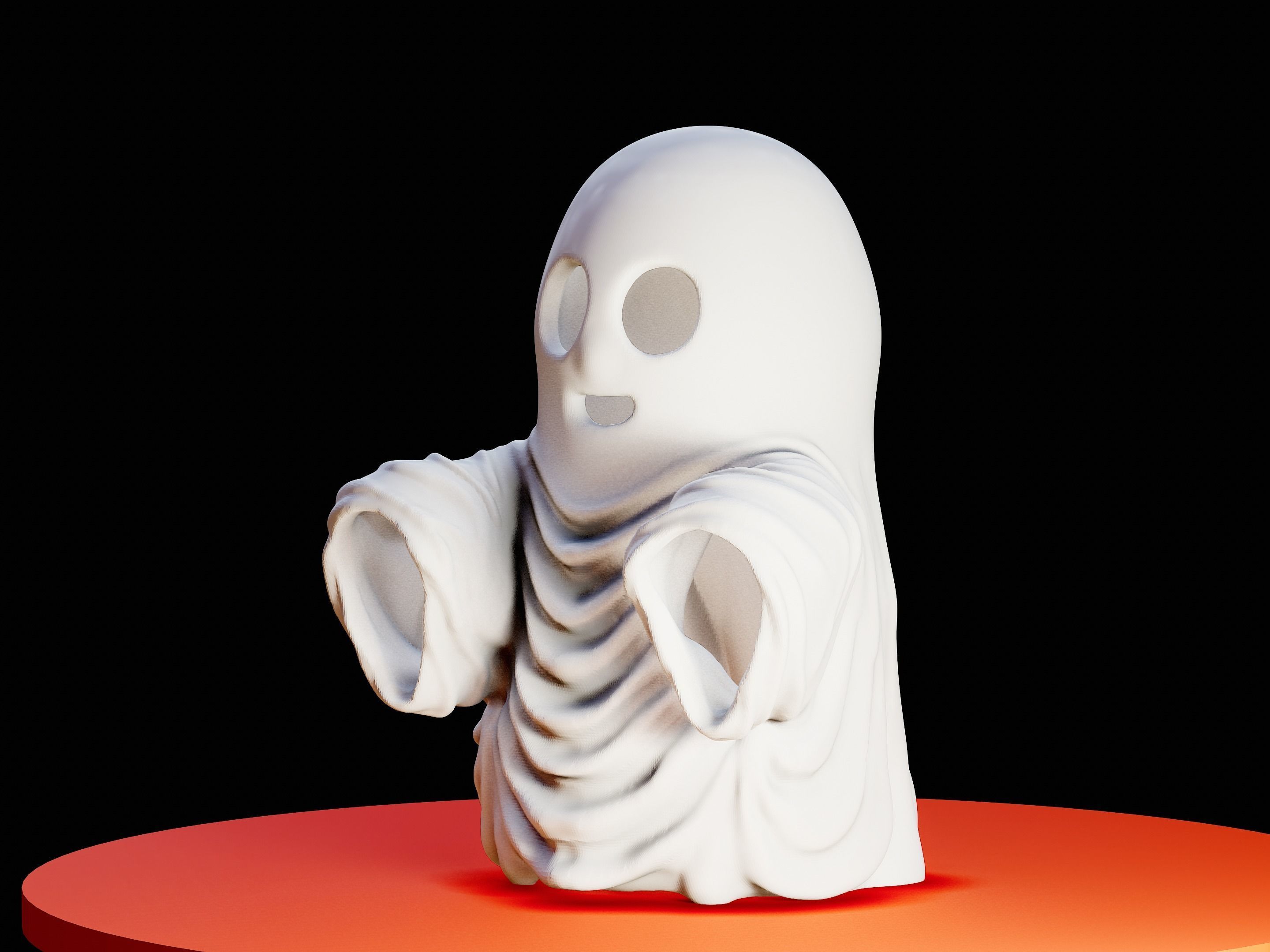 Happy Face Ghost 01 3D print model_1