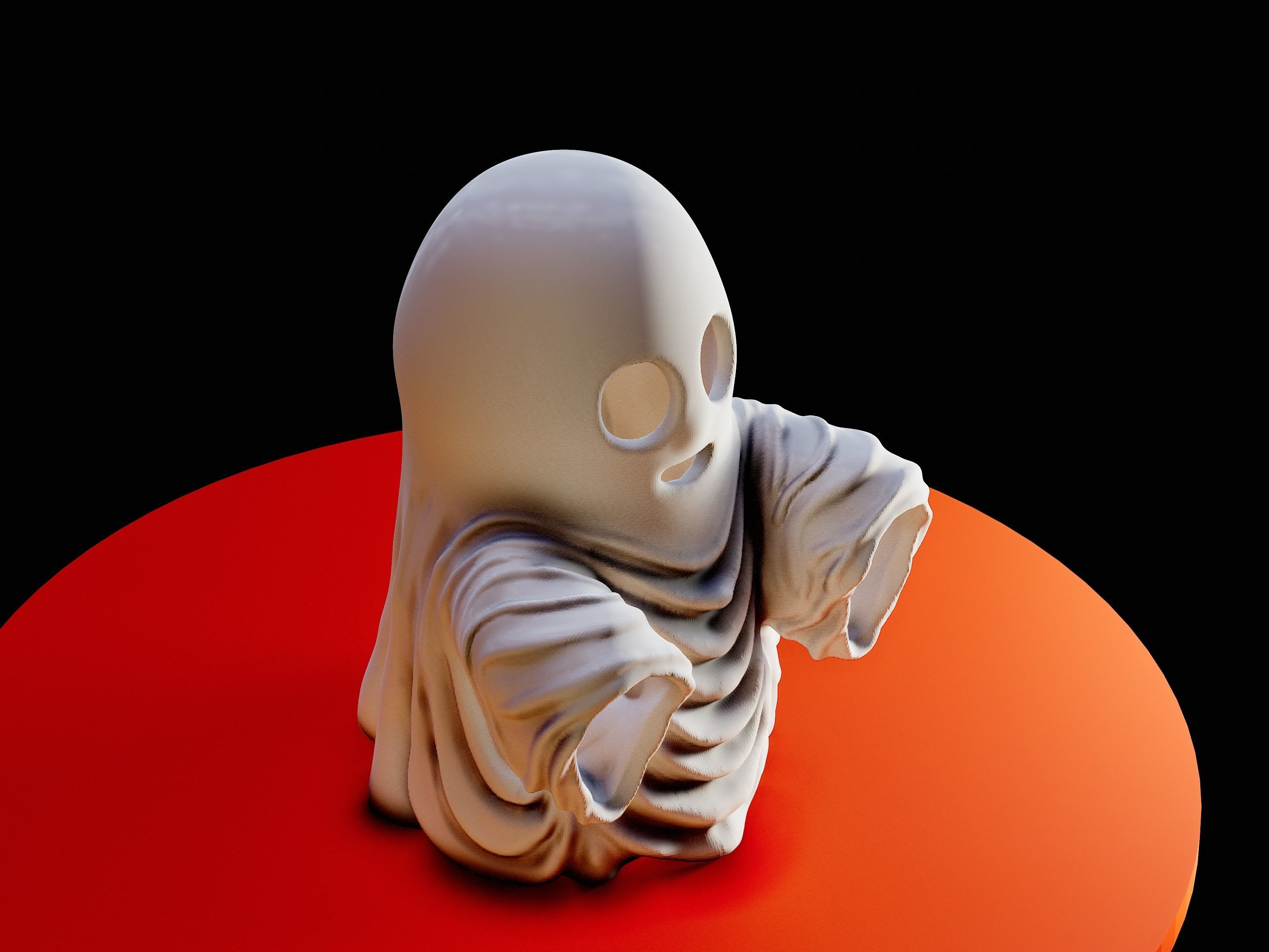 Happy Face Ghost 01 3D print model_2