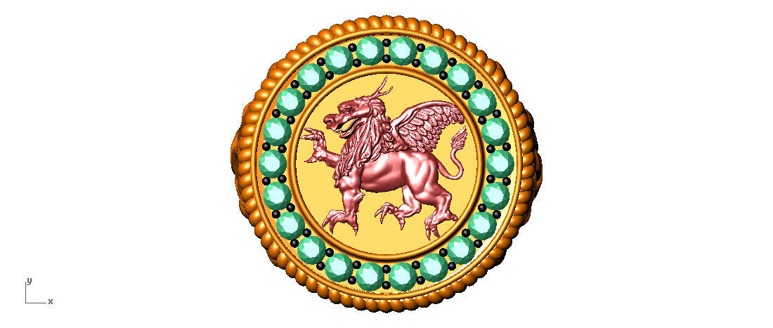 Guardian Lion Ring 3D print model_2