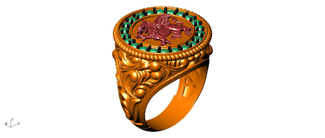 Guardian Lion Ring 3D print model_1