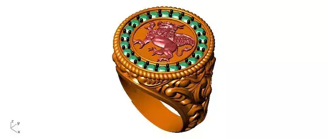 Guardian Lion Ring 3D print model