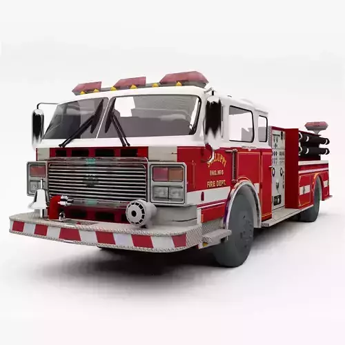 American Firetruck 3D model 3D model