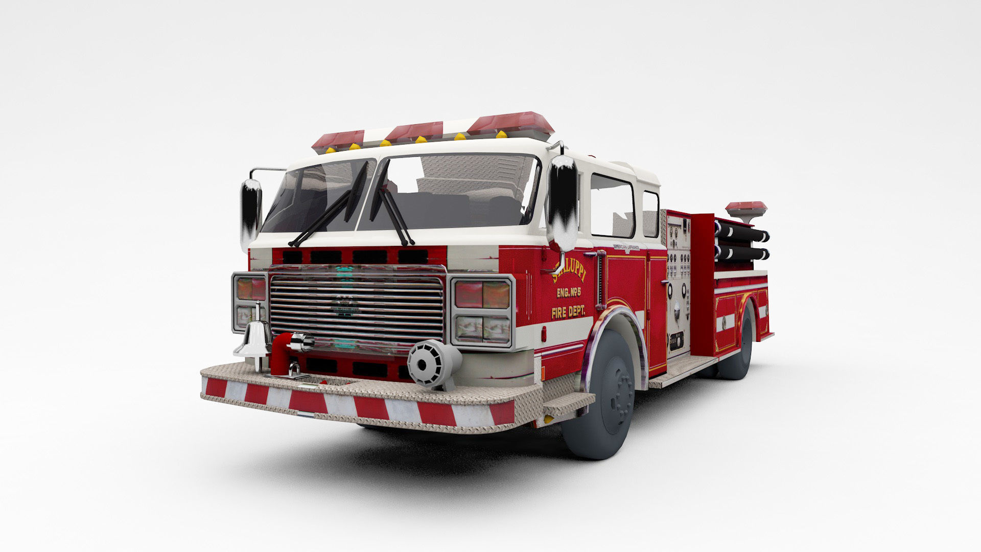 American Firetruck 3D model 3D model_1