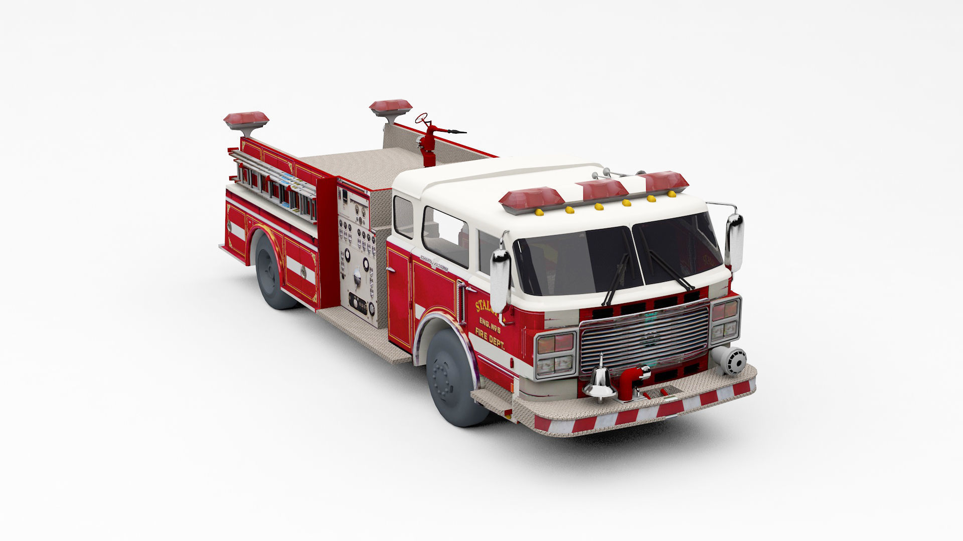 American Firetruck 3D model 3D model_5
