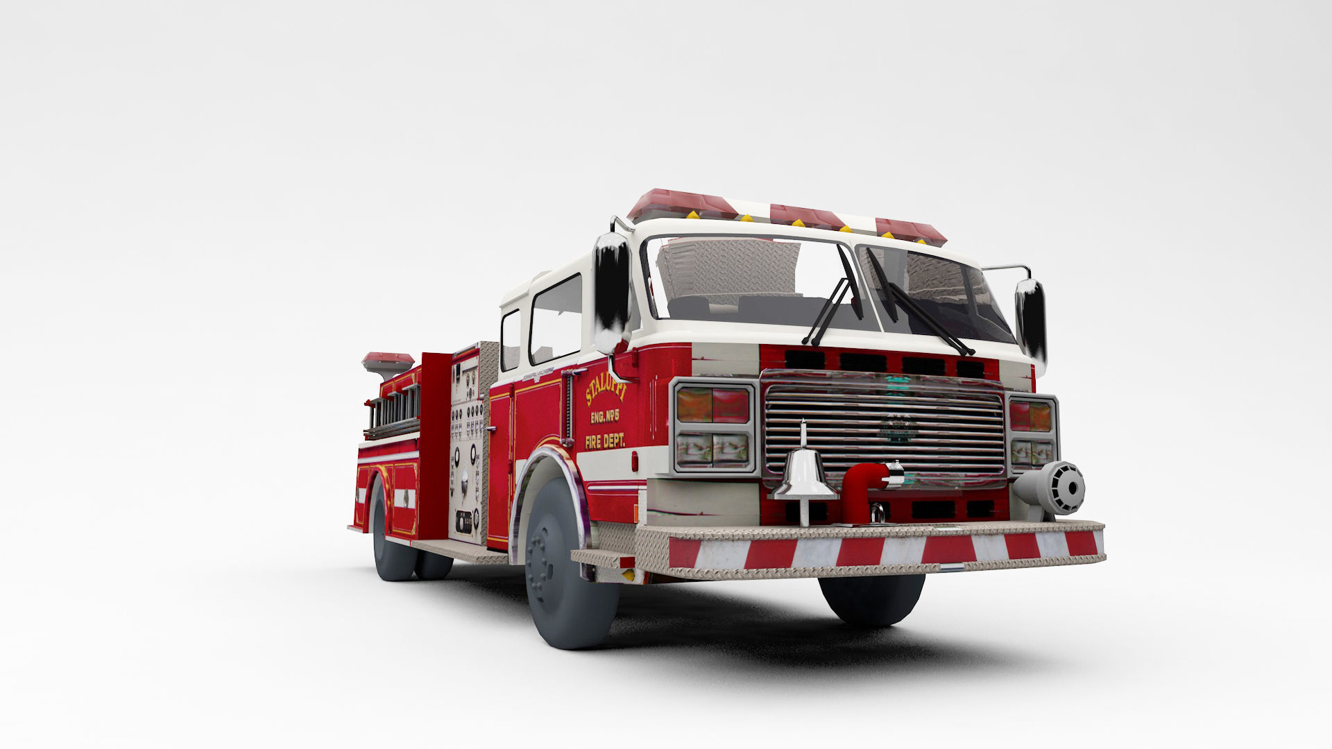 American Firetruck 3D model 3D model_2