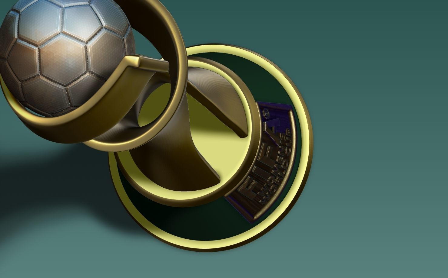 FIFA Trophy Women 3D print model_11