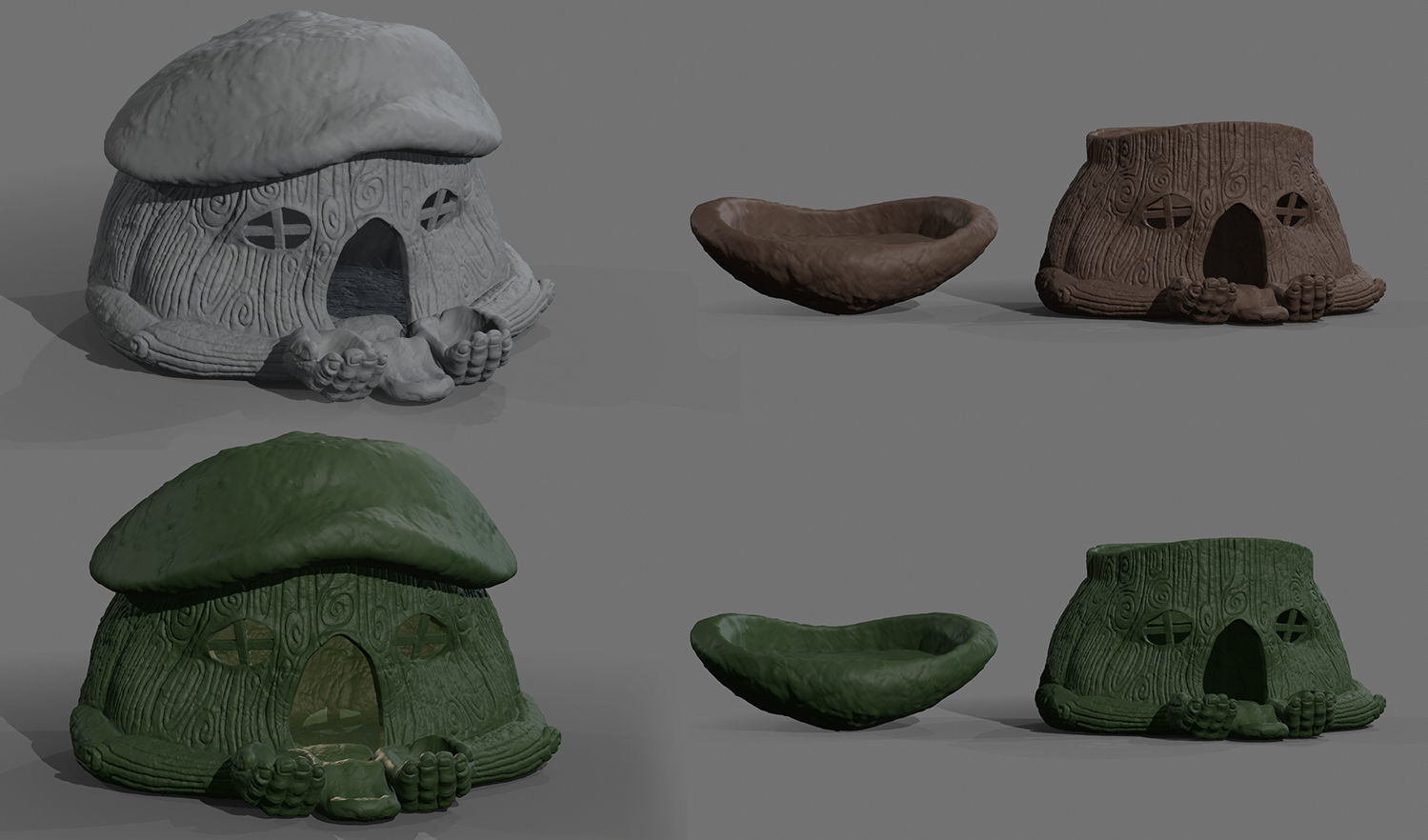 Printable Fairy House for Birdie 3D print model_1