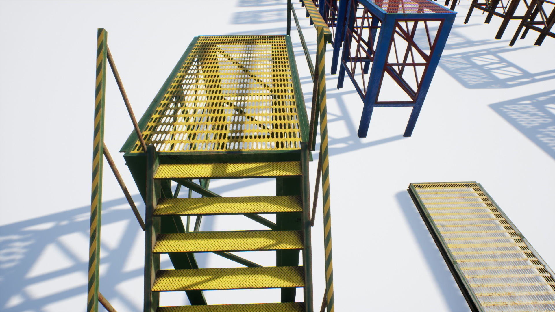 Industrial stairs modular Low-poly 3D model_17