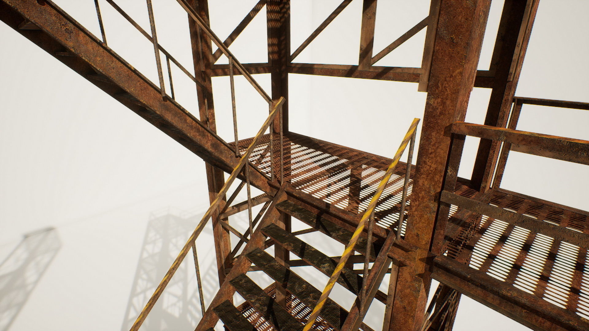 Industrial stairs modular Low-poly 3D model_14