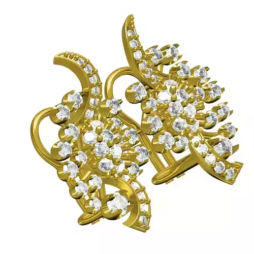 Antique Round Diamond Cluster Earring