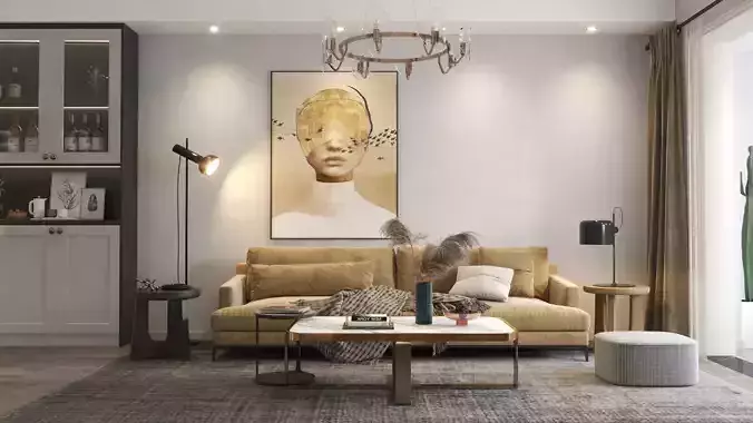 Modern Livingroom-0010 3D model