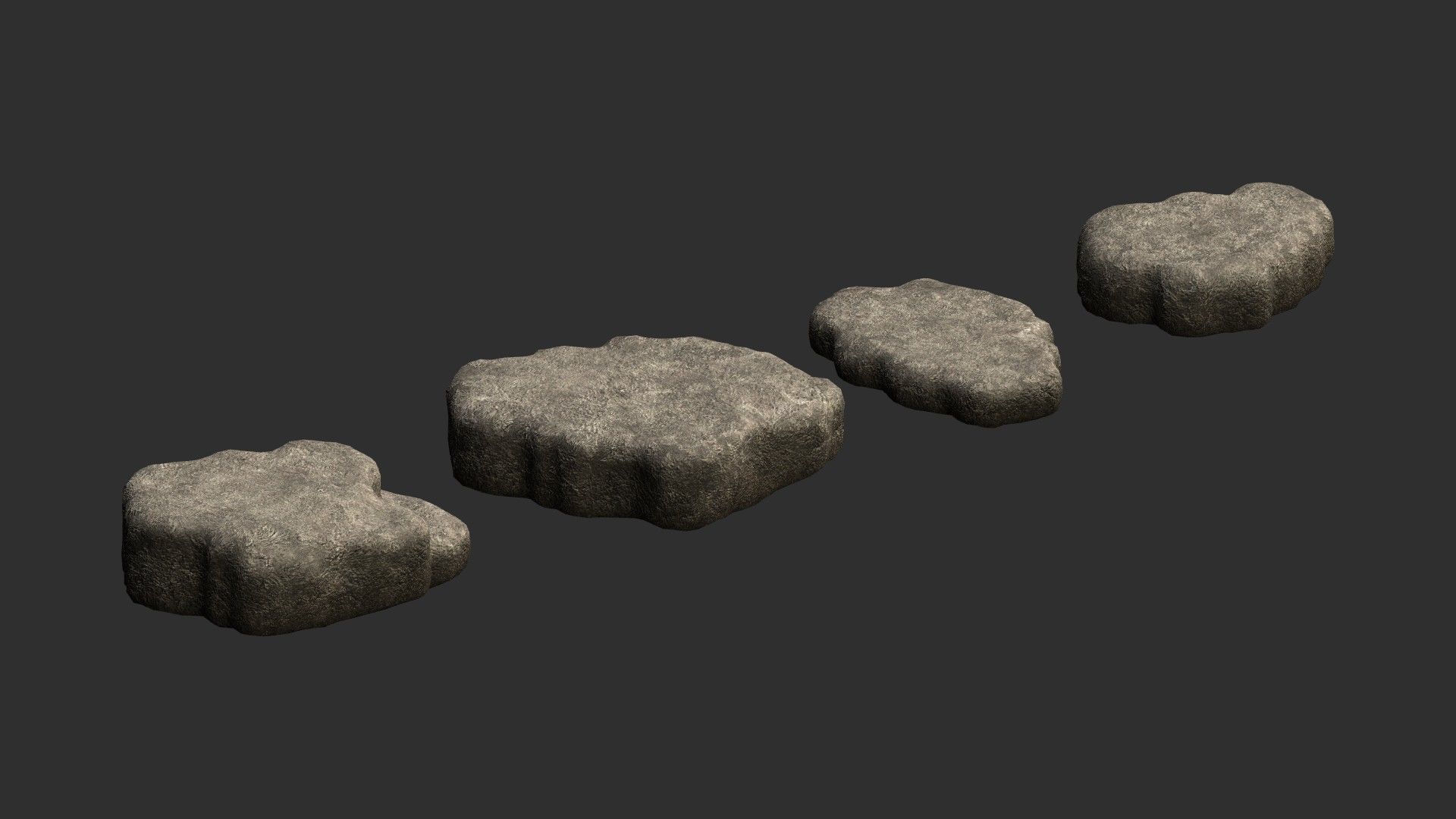 Cave Platform 2 - Light Low-poly 3D model_4