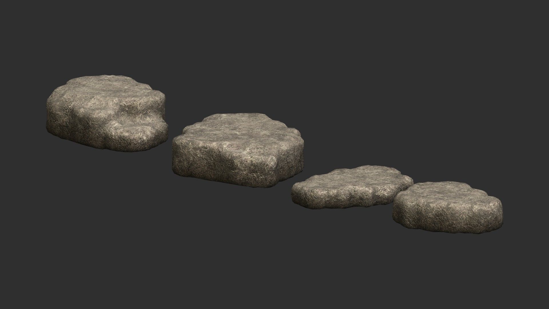 Cave Platform 2 - Light Low-poly 3D model_5