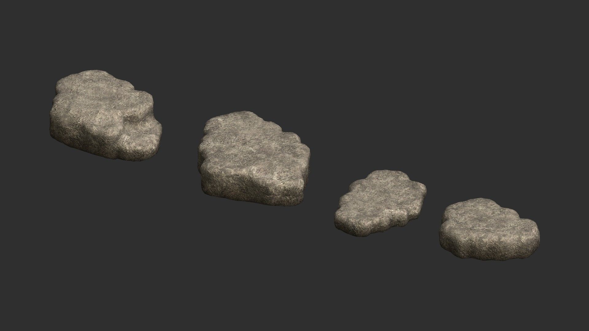 Cave Platform 2 - Light Low-poly 3D model_10