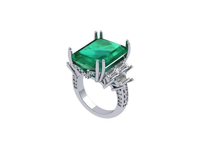 Emerald Radiant Ring 3D print model