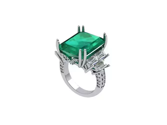 Emerald Radiant Ring