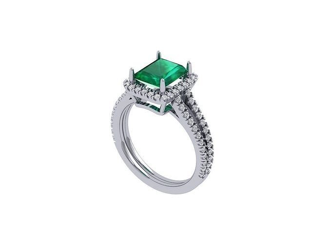 Emerald Radiant Ring 3D print model