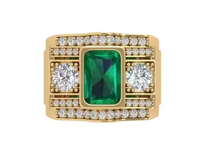 Emerald Art Deco Ring