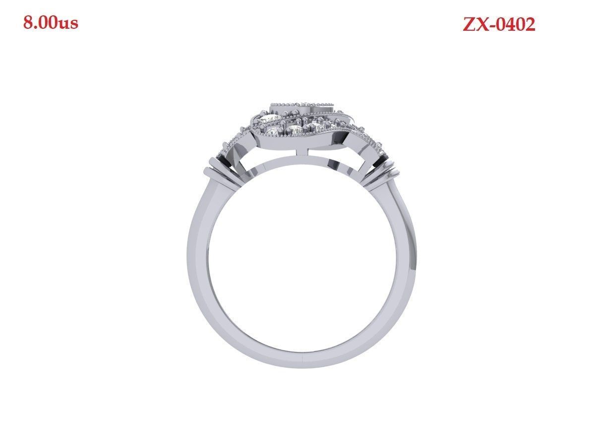 Art Deco Ring 3D print model_7