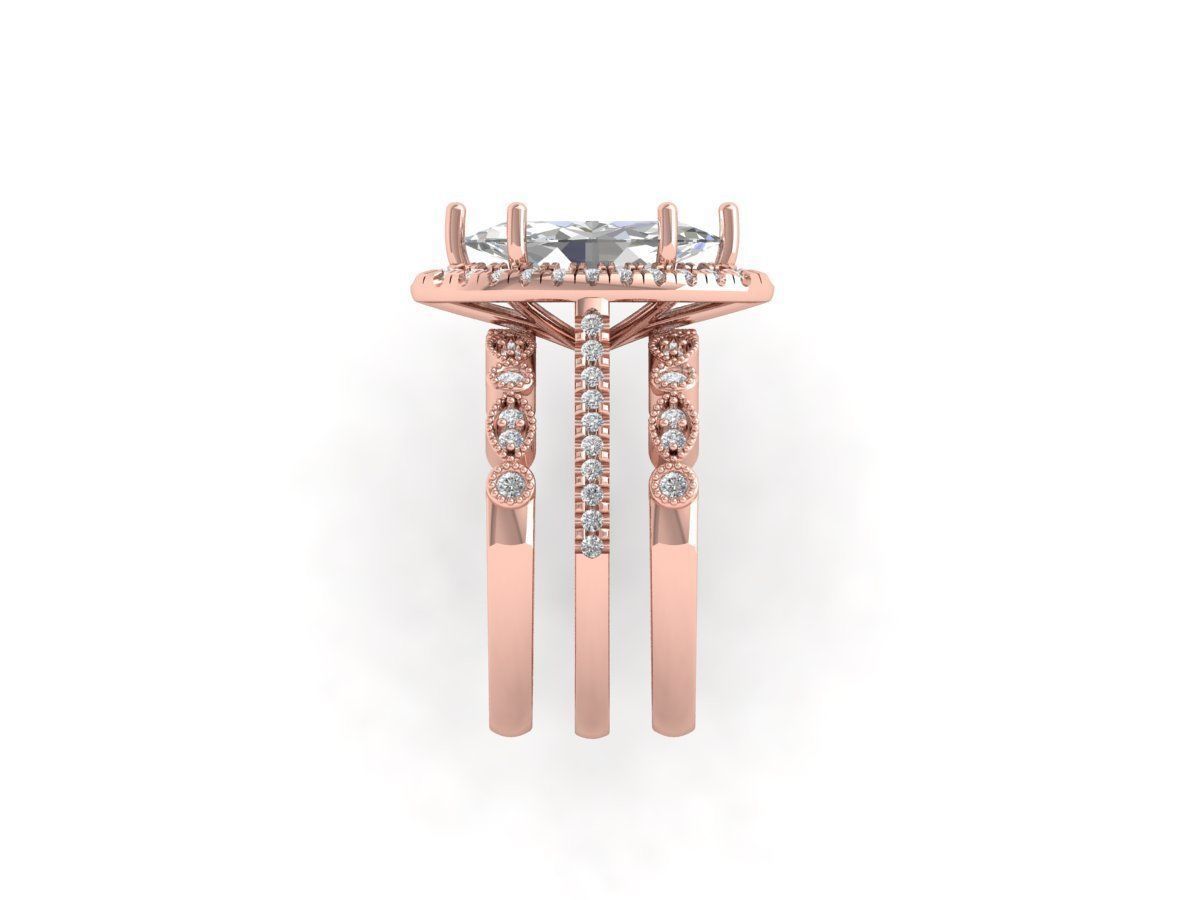 Marquise Solitaire Ring 3D print model_11