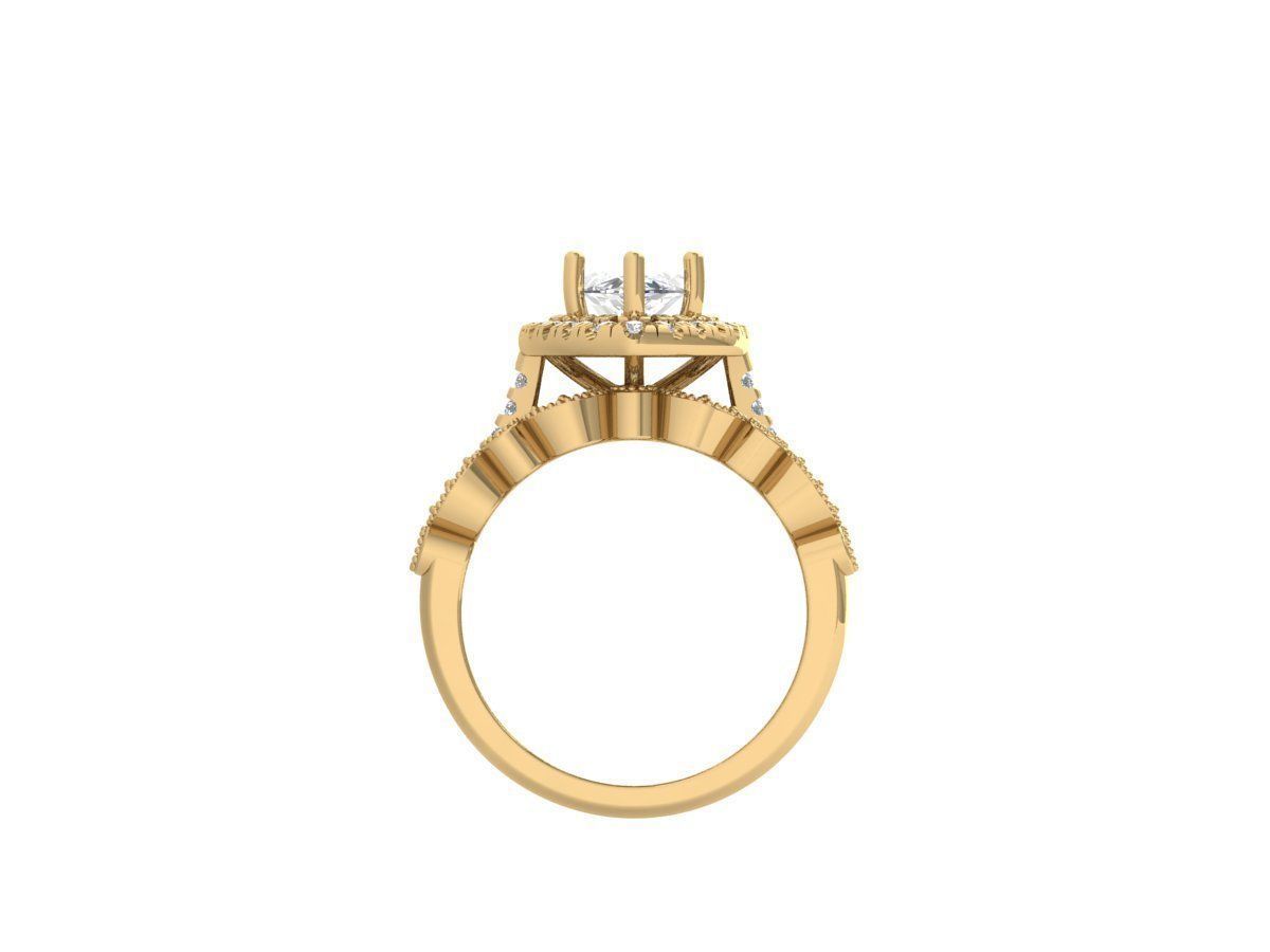Marquise Solitaire Ring 3D print model_8