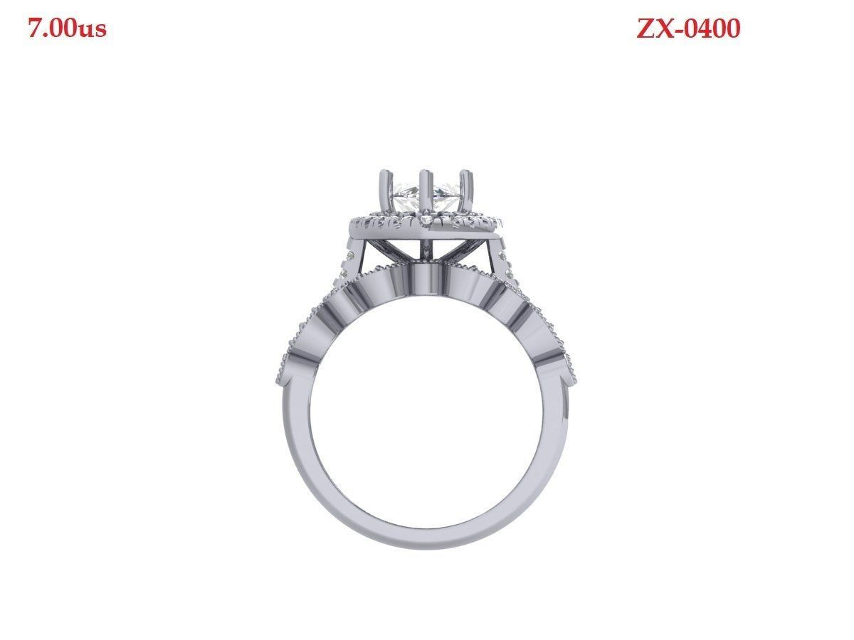 Marquise Solitaire Ring 3D print model_7