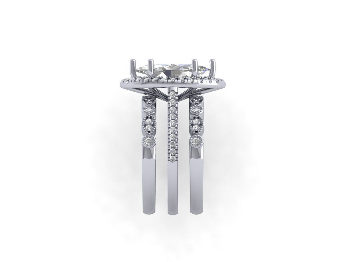 Marquise Solitaire Ring 3D print model_9