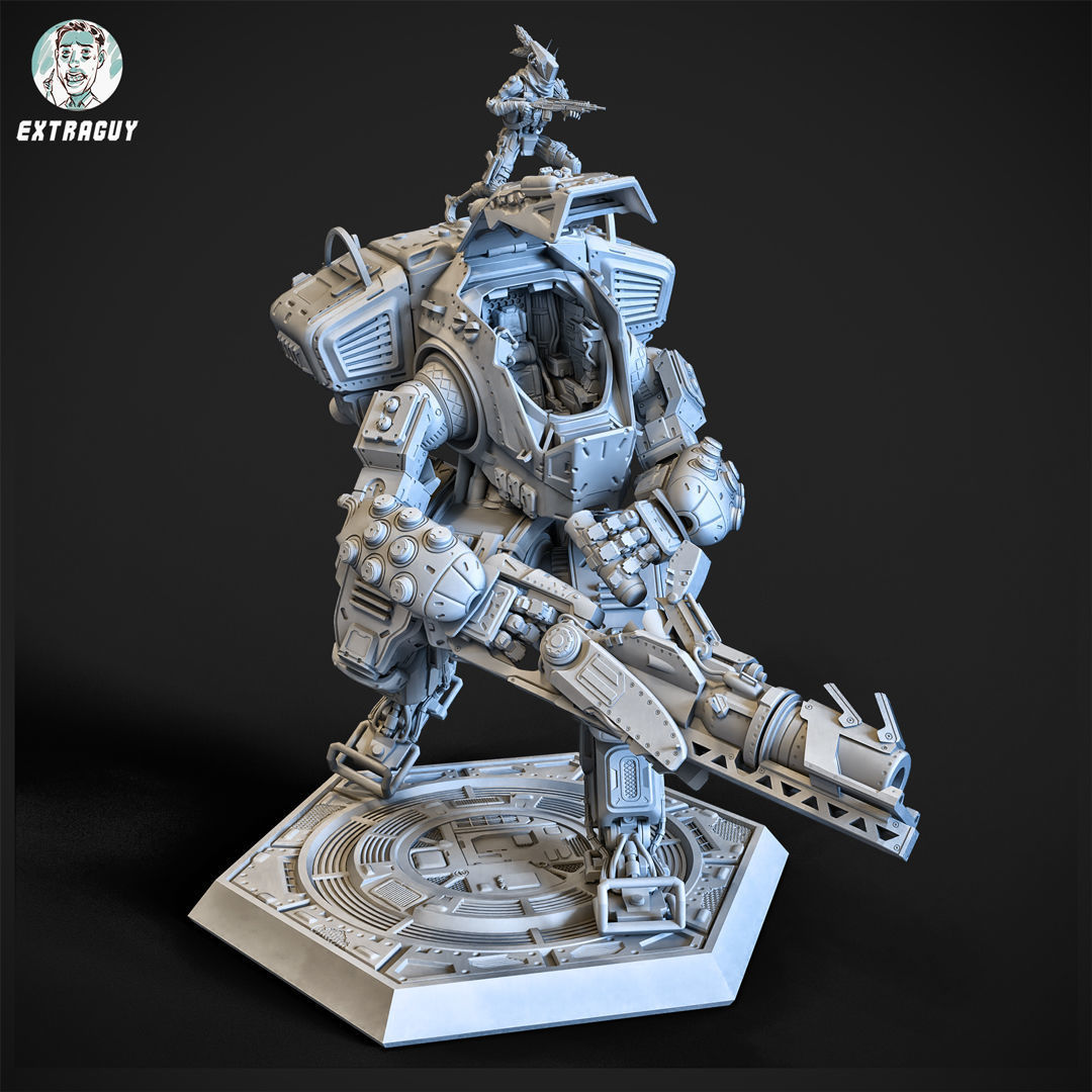 A Robot and his Big Robot 75mm 3D Printable 3D print model_2