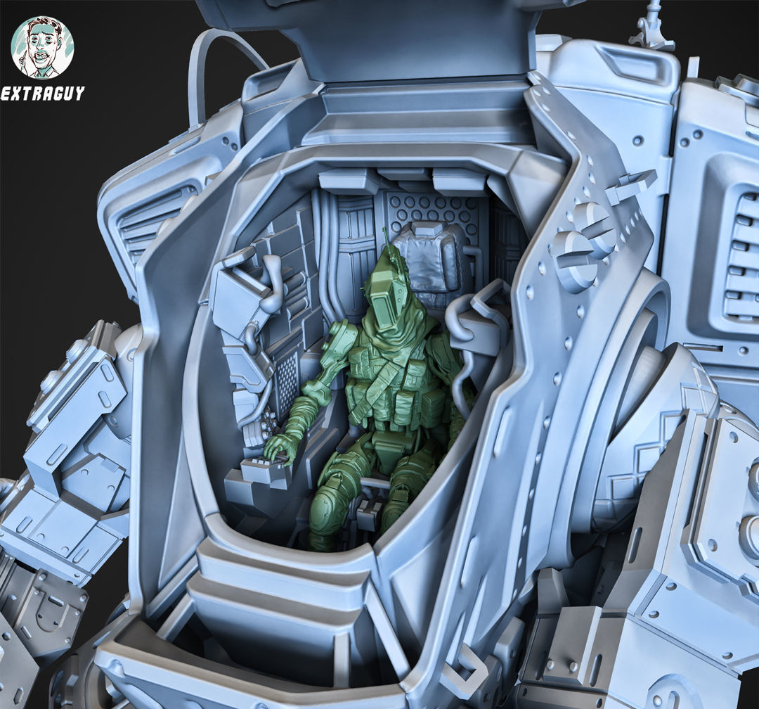 A Robot and his Big Robot 75mm 3D Printable 3D print model_6