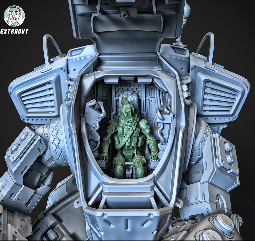 A Robot and his Big Robot 75mm 3D Printable 3D print model_7