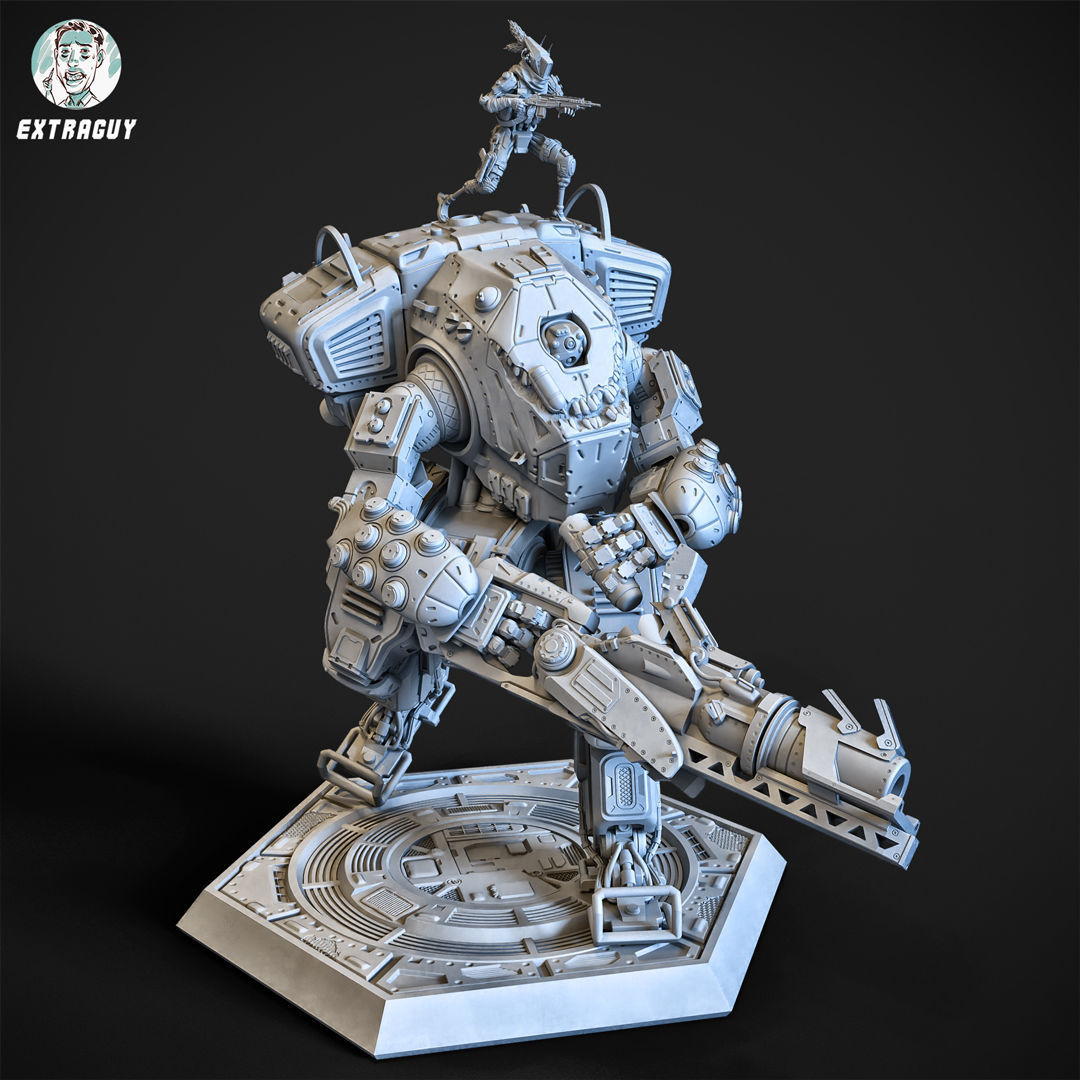A Robot and his Big Robot 75mm 3D Printable 3D print model_1