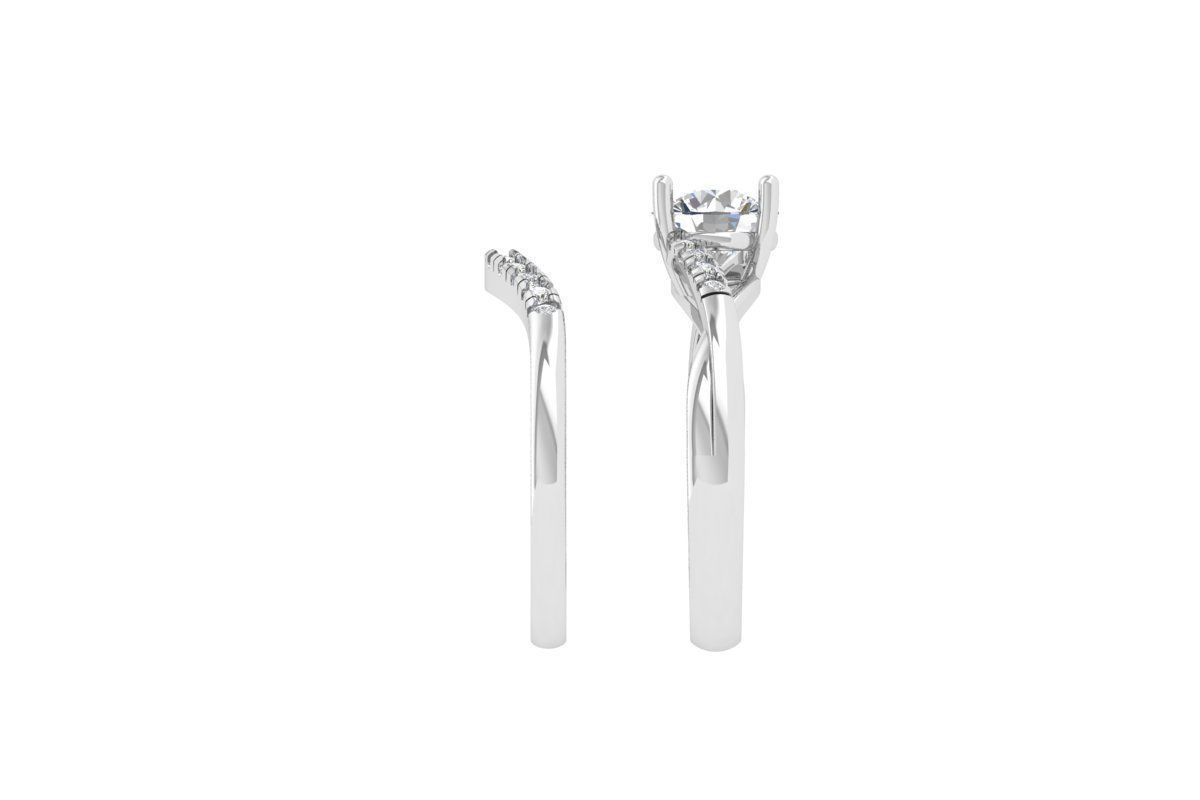 Solitair Ring Bridal Set 3D print model_9