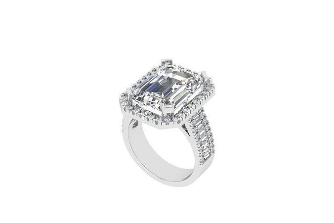 Emerald Radiant Ring 3D print model