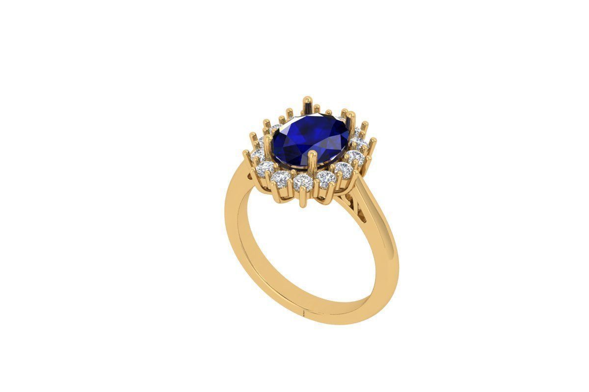 Oval Solitaire Ring 3D print model_2