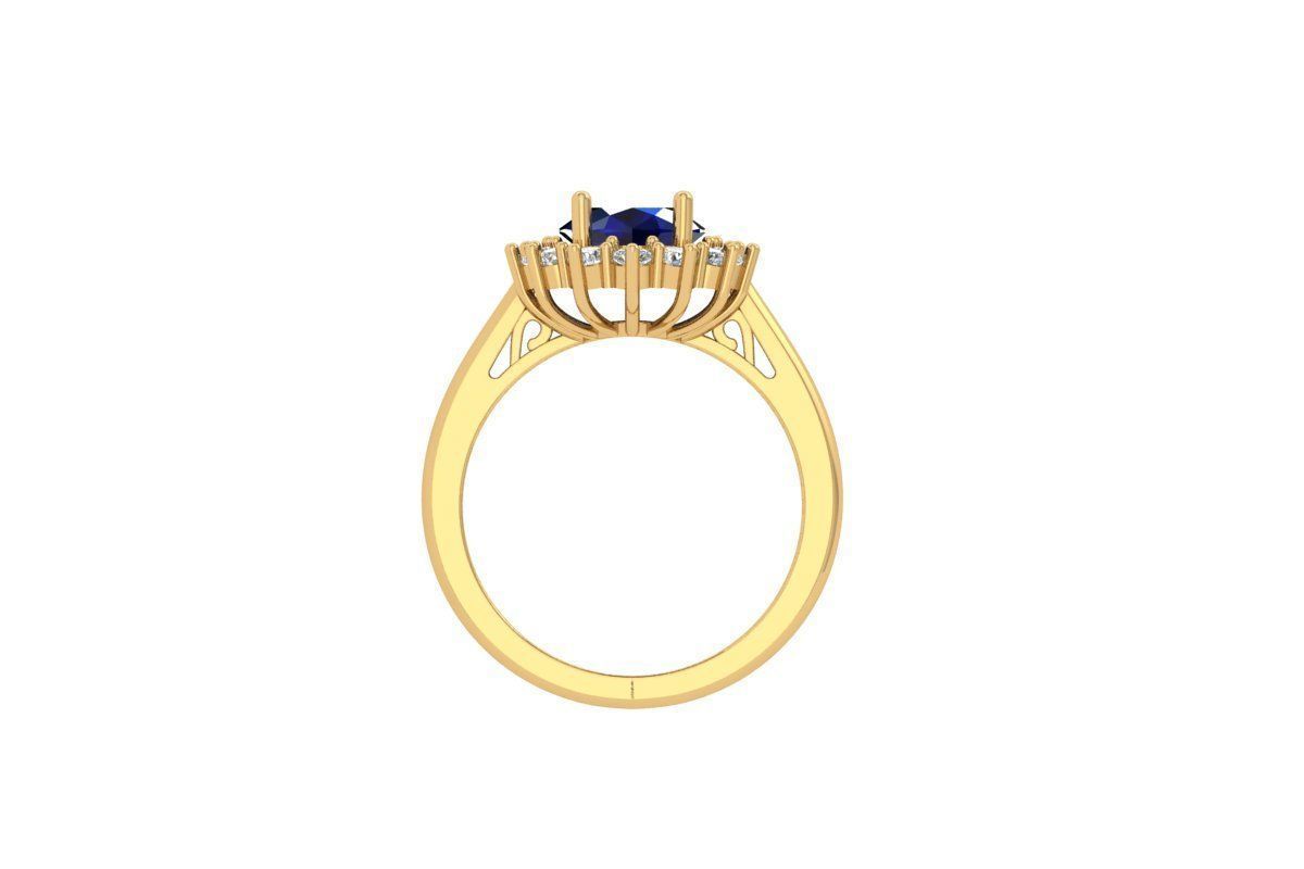 Oval Solitaire Ring 3D print model_7