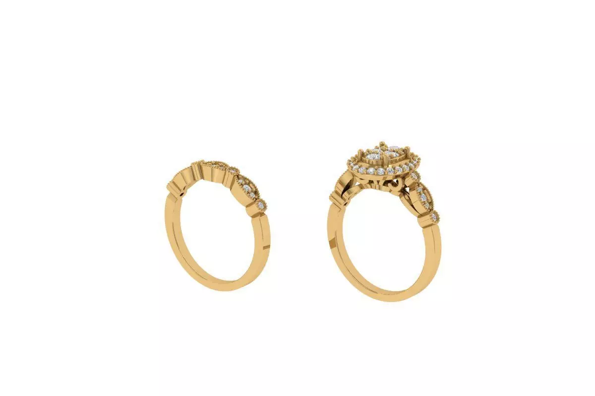 Solitair Ring Bridal Set 3D print model
